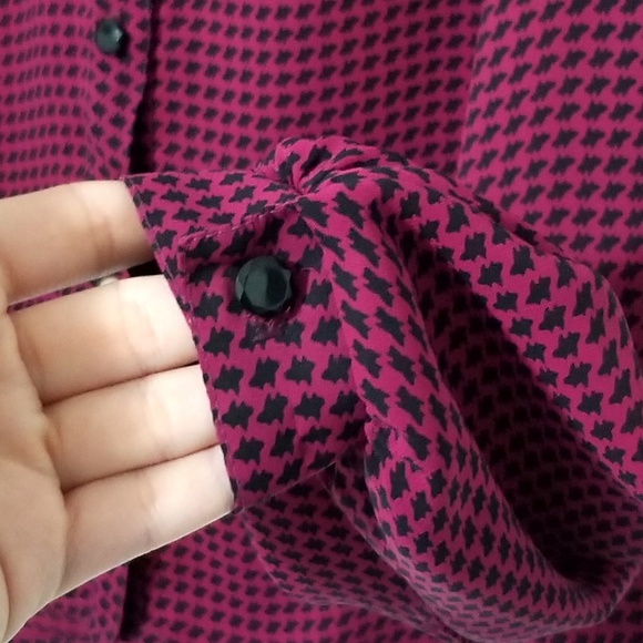 Vintage Houndstooth Peter Pan Collar Blouse - Picture 5 of 7